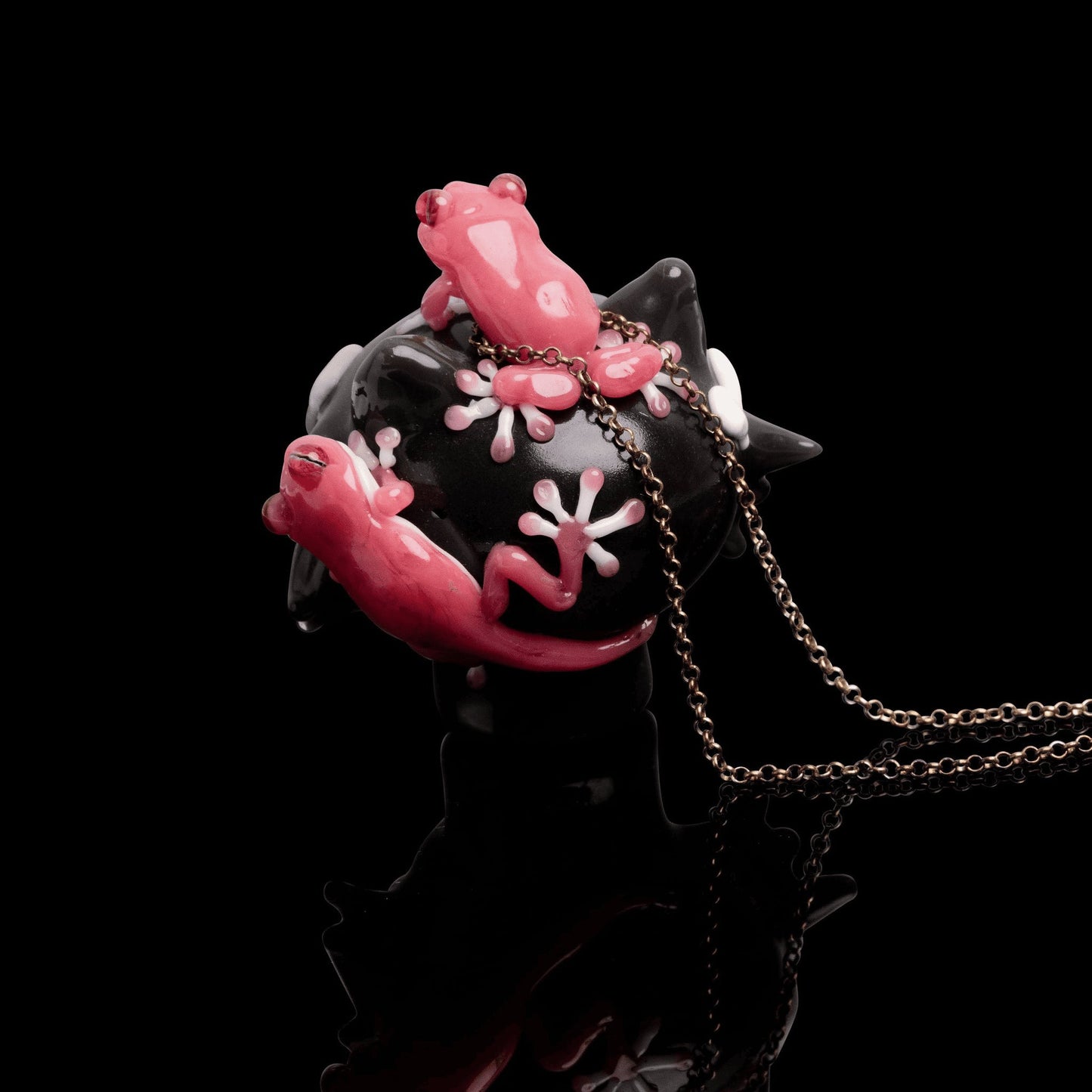 exquisite glass pendant - Best Friend Cat Head Frog Pendant by Kengtaro x Sakibomb (2022 Drop)