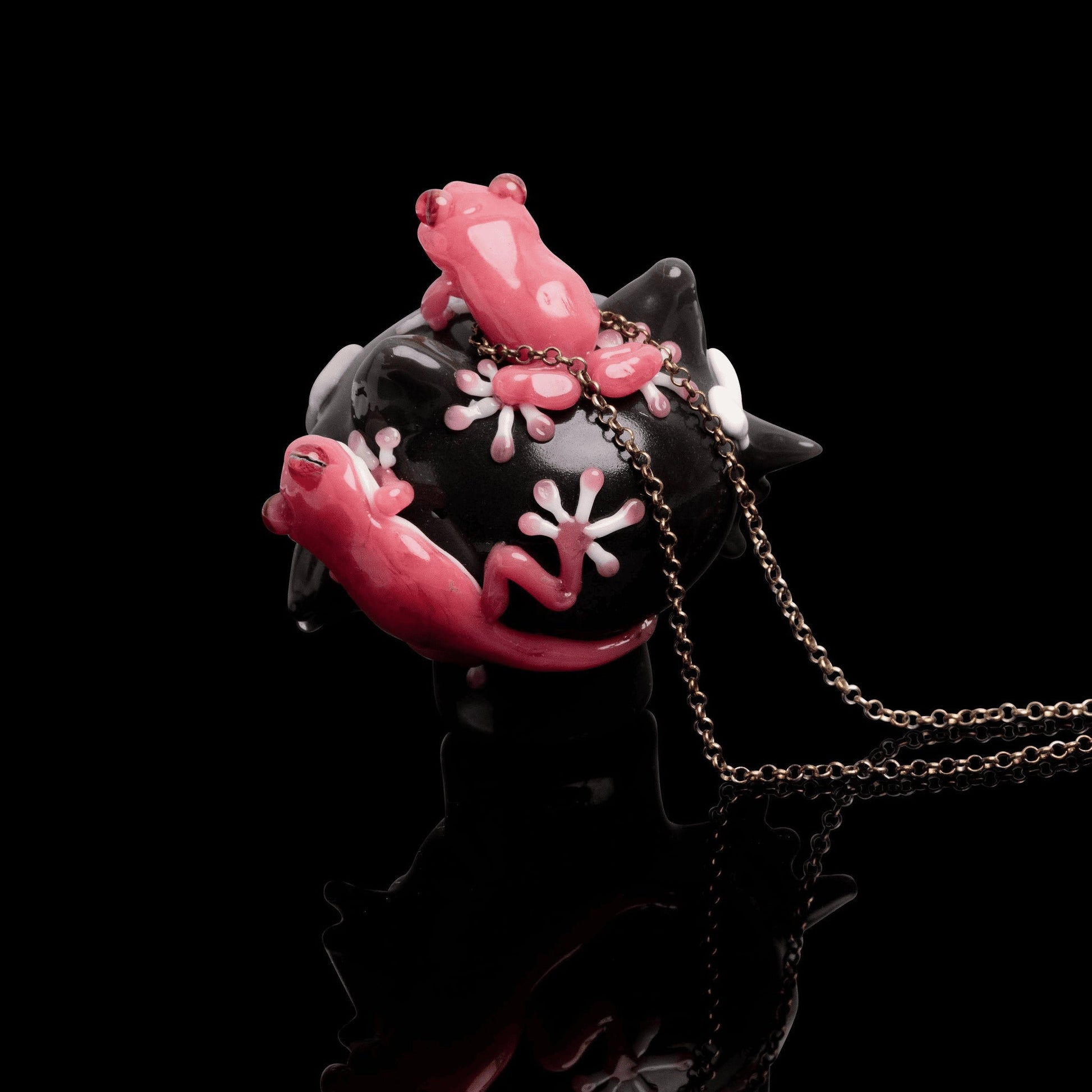 exquisite glass pendant - Best Friend Cat Head Frog Pendant by Kengtaro x Sakibomb (2022 Drop)