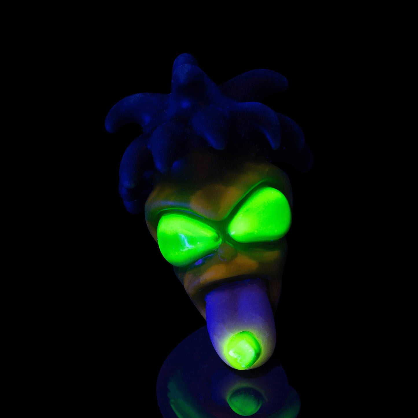 luxurious glass pendant - Trippy Invader w/ Hair Pendant #77 by Ryder Glass (2022 Drop)