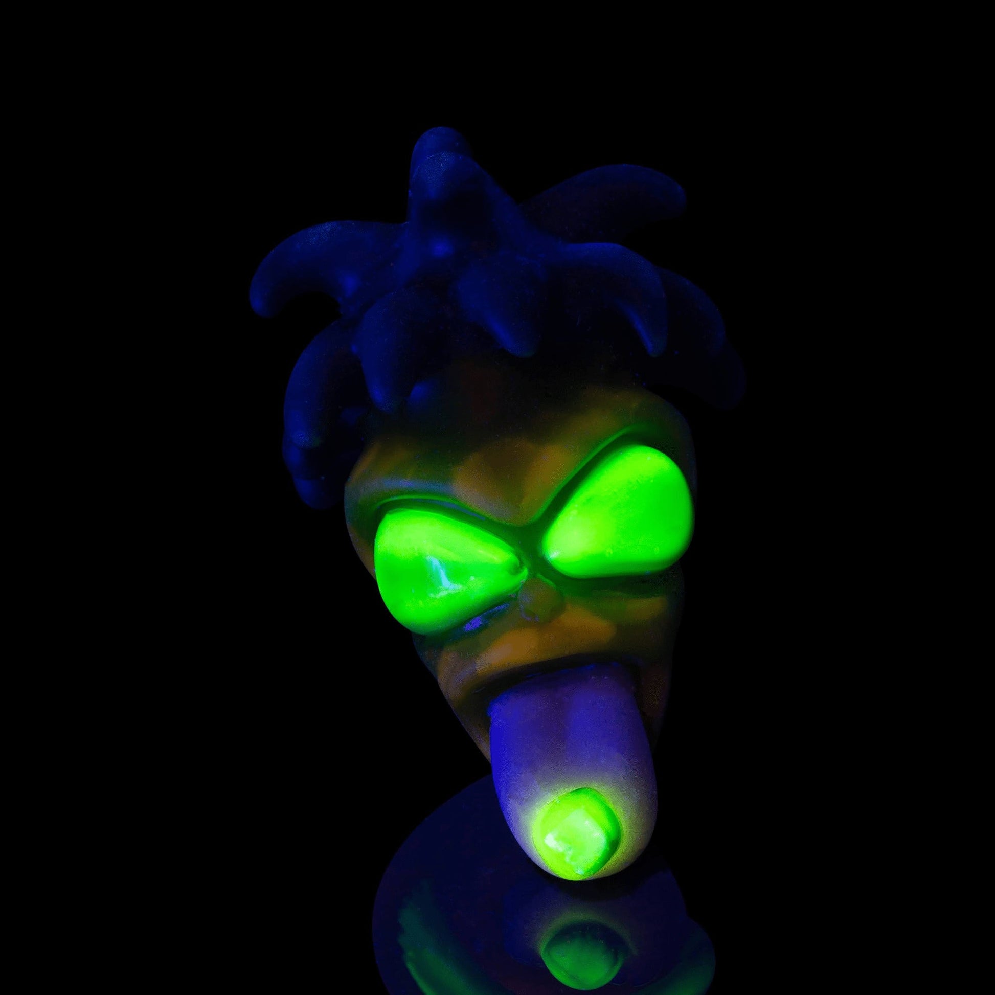 luxurious glass pendant - Trippy Invader w/ Hair Pendant #77 by Ryder Glass (2022 Drop)