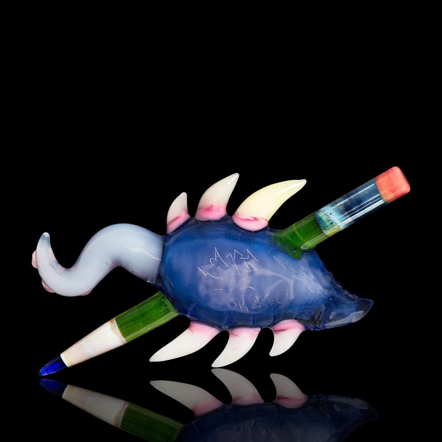 hand-blown art piece - Collab Pencil (C) by Salt Glass x Sherbet Glass (2022 Drop)