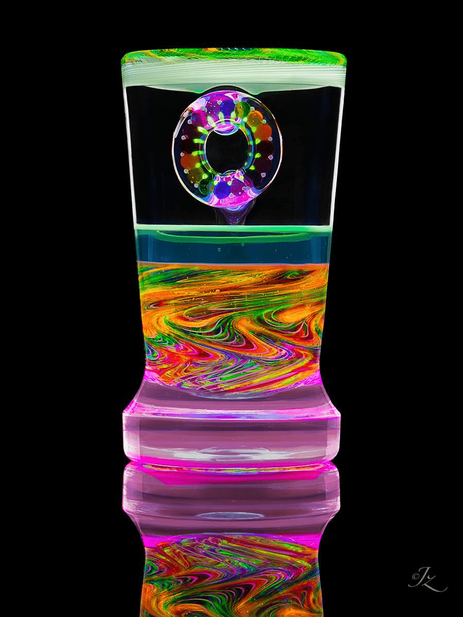 artisan-crafted art piece - Shot Glass Collaboration by Karma Glass x Stephan Peirce (Coffee + Colada 2022)