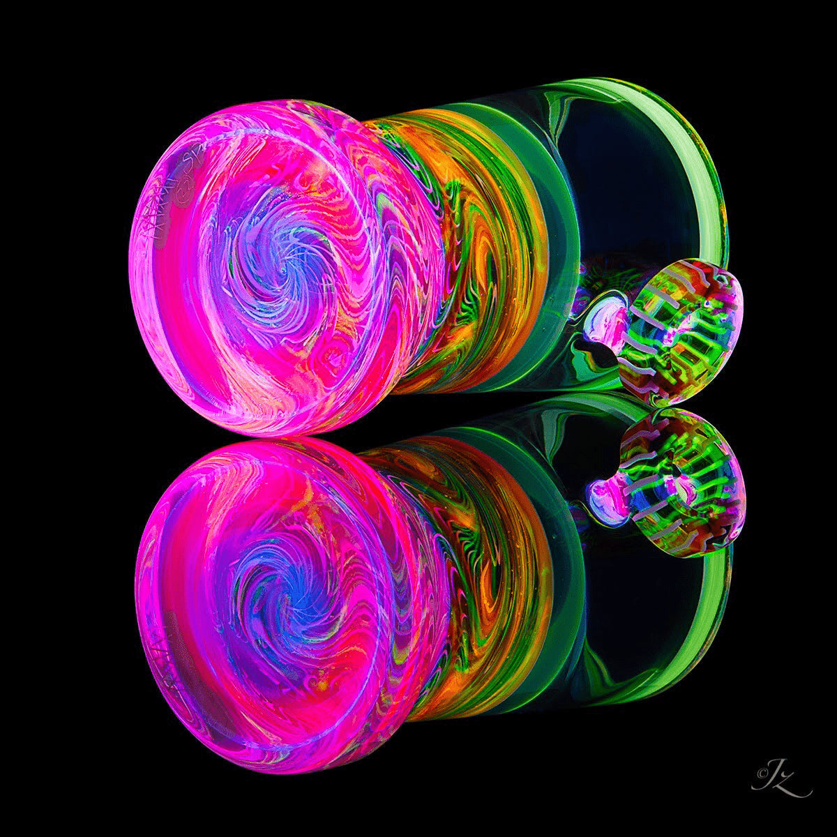 artisan-crafted art piece - Shot Glass Collaboration by Karma Glass x Stephan Peirce (Coffee + Colada 2022)