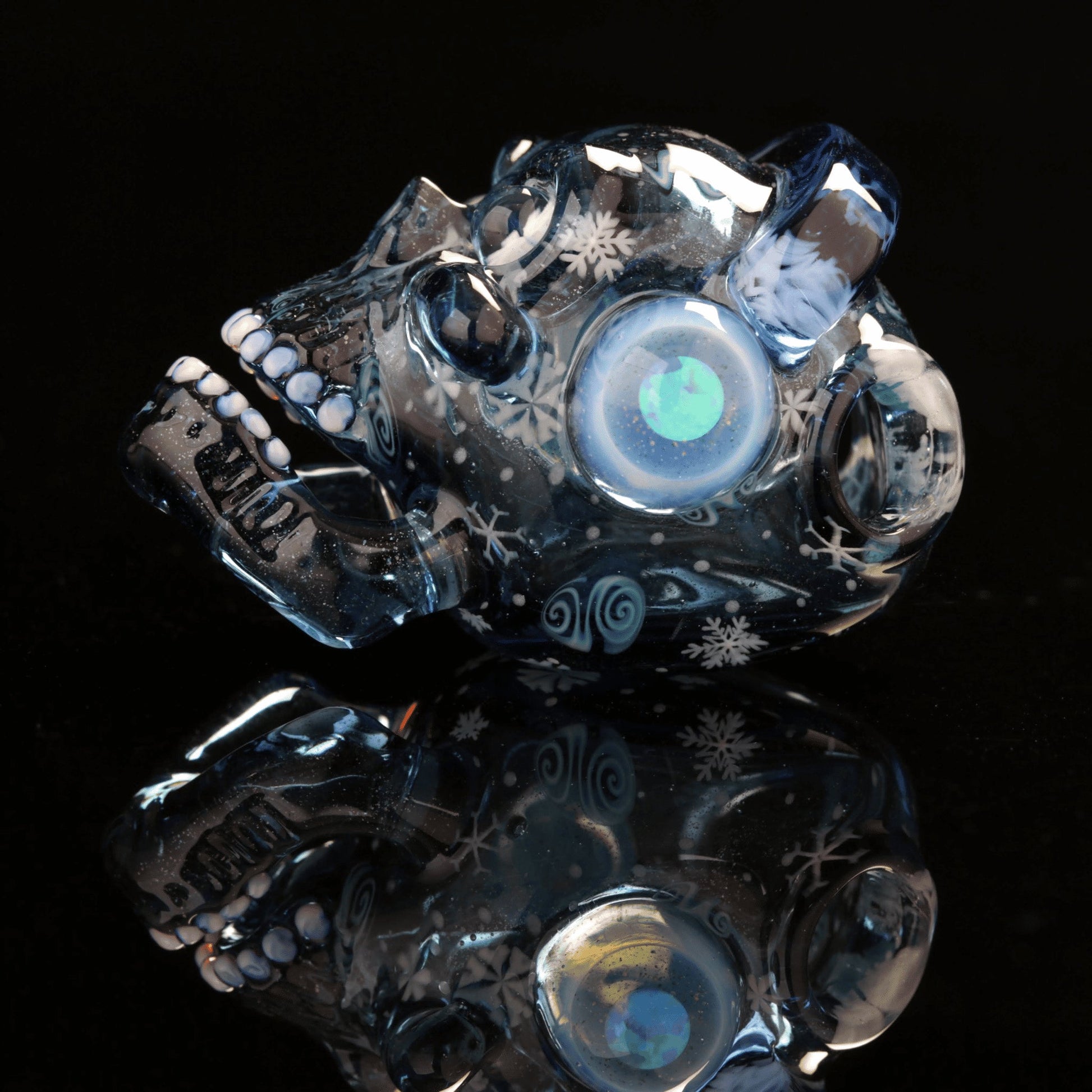 luxurious glass pendant - Skull Rocker Pendant by Chaka Glass x Nathan Belmont (Belmont’s Beasts)