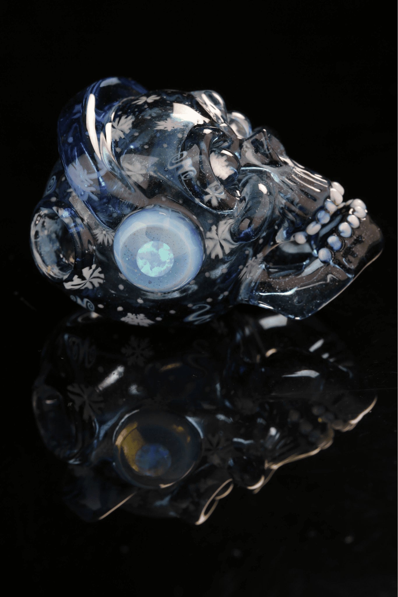 luxurious glass pendant - Skull Rocker Pendant by Chaka Glass x Nathan Belmont (Belmont’s Beasts)
