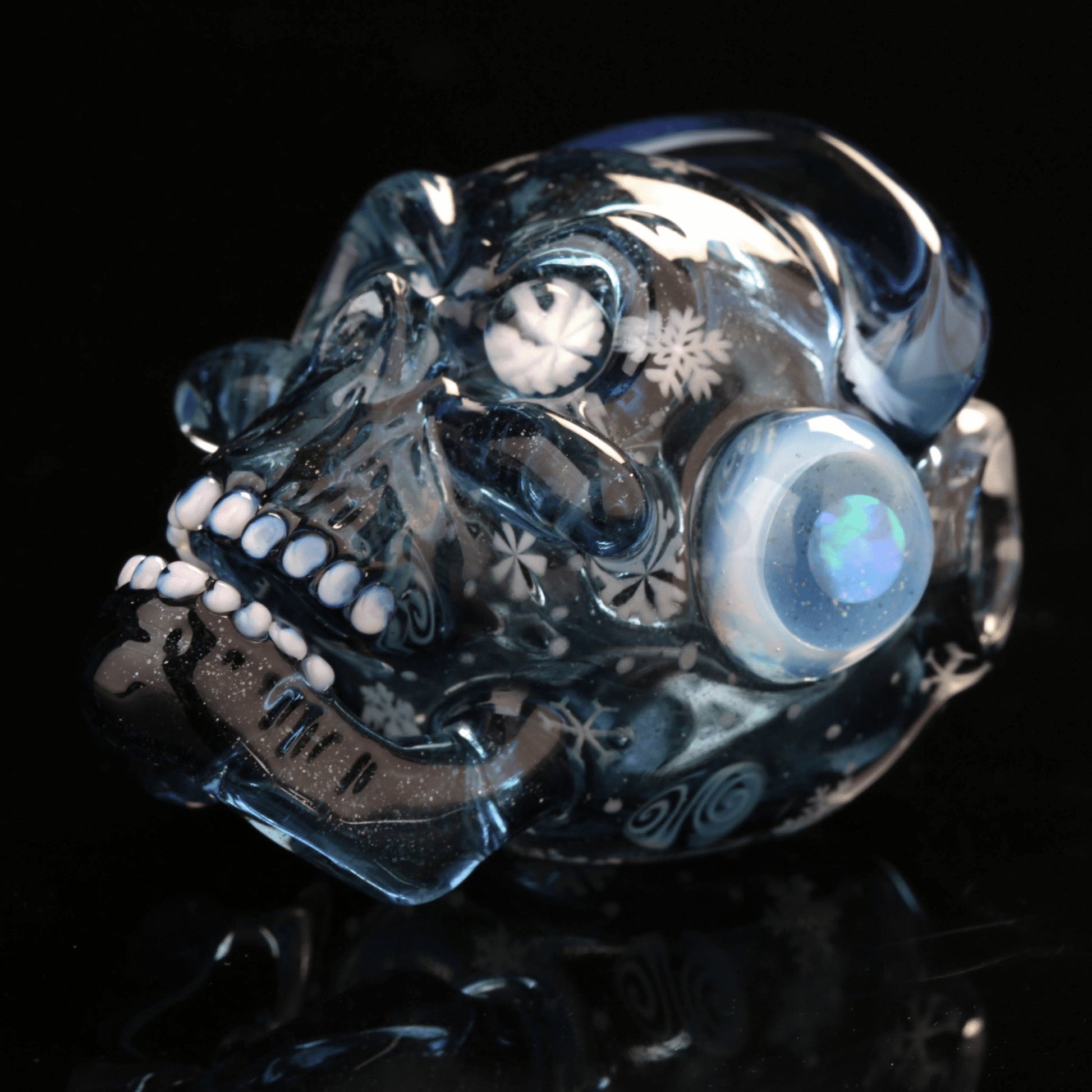 luxurious glass pendant - Skull Rocker Pendant by Chaka Glass x Nathan Belmont (Belmont’s Beasts)