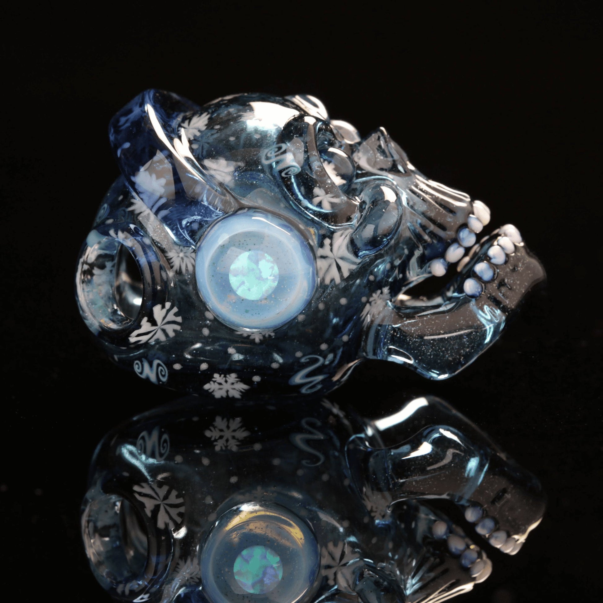 luxurious glass pendant - Skull Rocker Pendant by Chaka Glass x Nathan Belmont (Belmont’s Beasts)