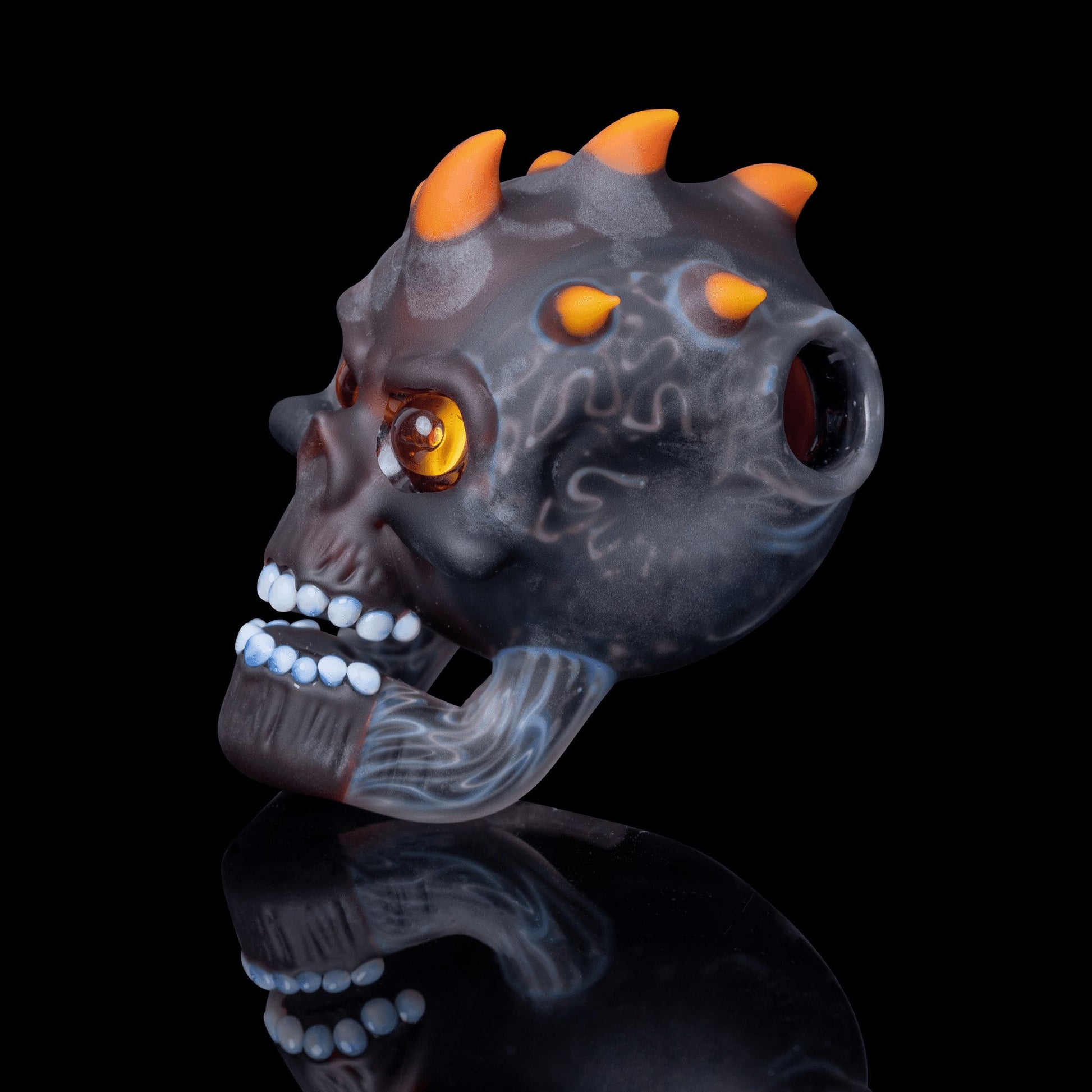 hand-blown glass pendant - Skull Pendant by Kaleb Folck x Nathan Belmont (Belmont’s Beasts)