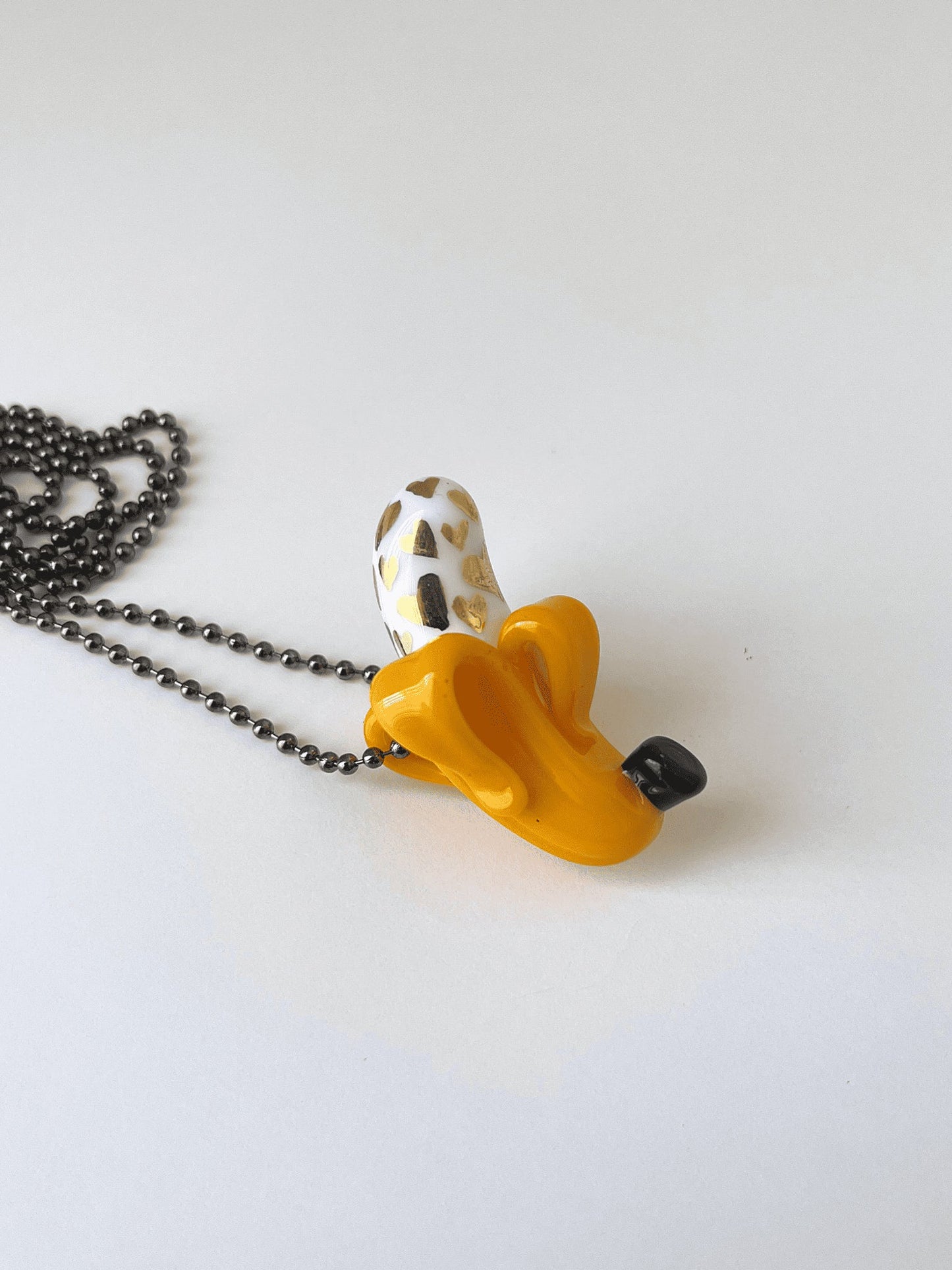 heady glass pendant - Collab Coyle Banana with Gold Hearts Pendant by Sibelley x Coyle (Cyber Punks 2022 Release)