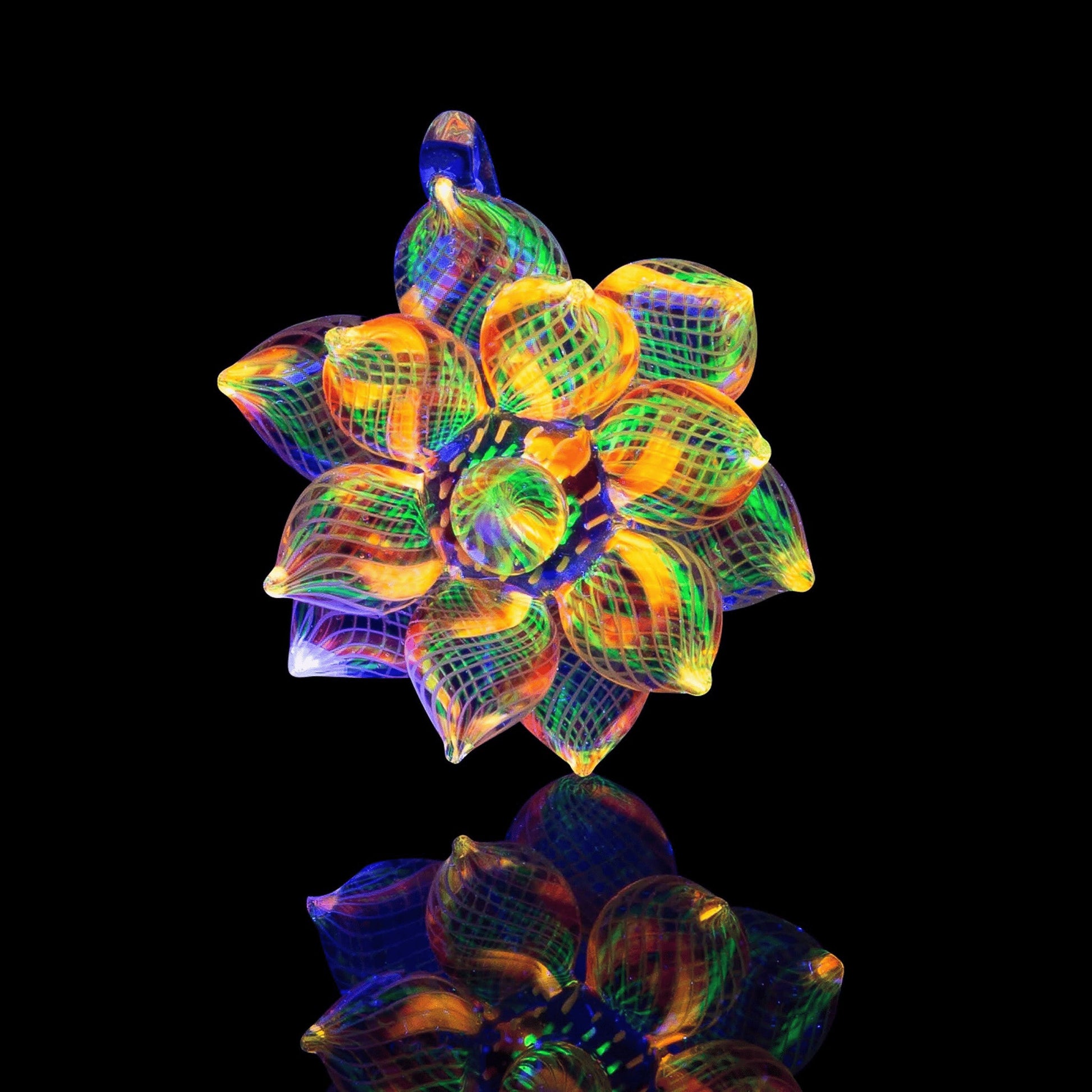 sophisticated glass pendant - Collab Pendant (A) by Mars Glassworks x Karma Glass (Rainbow Equinox 2022)