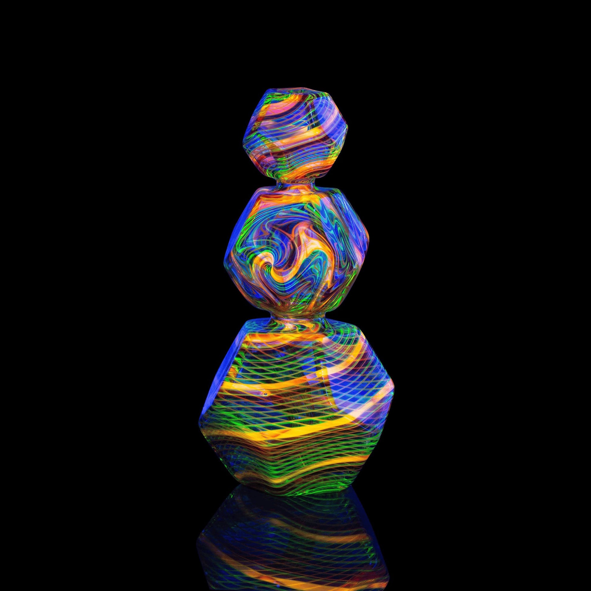 artisan-crafted art piece - Collab Geo Stack by Kuhns Glass x Karma Glass (Rainbow Equinox 2022)