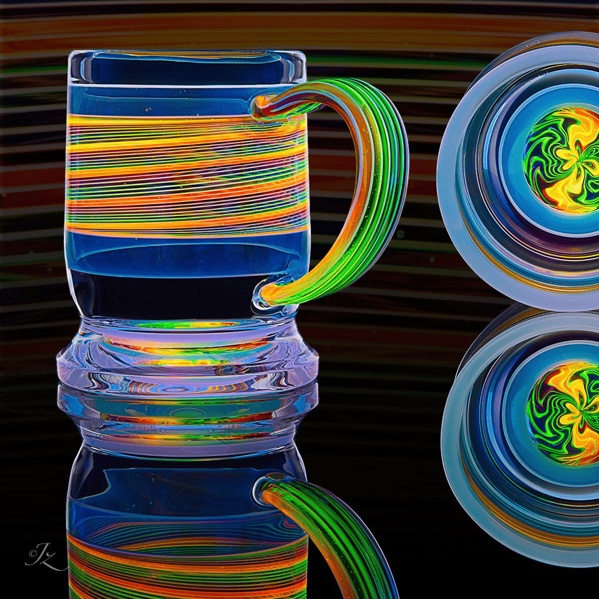hand-blown art piece - Coffee Mug Collaboration by Karma Glass x Stephan Peirce (Coffee + Colada 2022)
