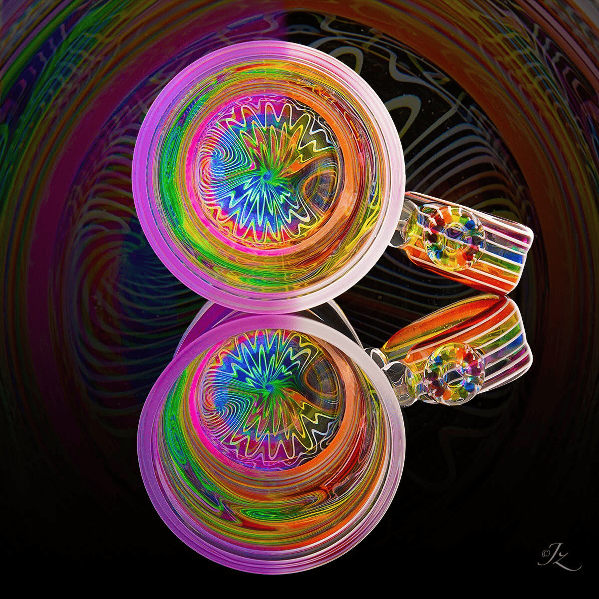 artisan-crafted art piece - Exquisite Coffe Mug Collaboration by Karma Glass x Stephan Peirce (Coffee + Colada 2022)