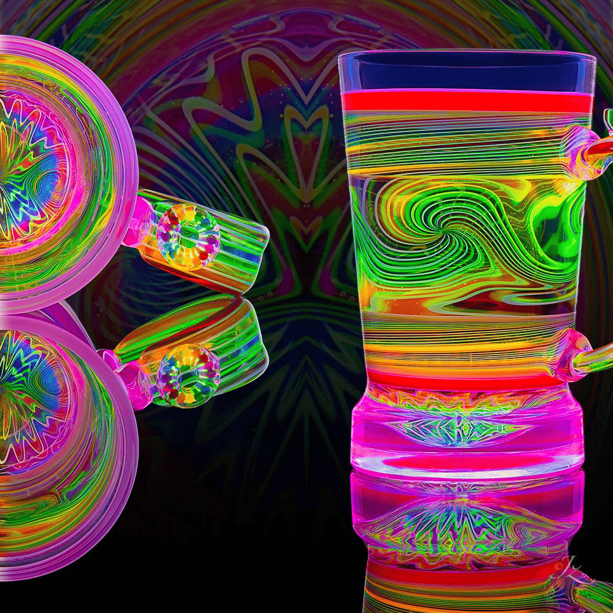 artisan-crafted art piece - Exquisite Coffe Mug Collaboration by Karma Glass x Stephan Peirce (Coffee + Colada 2022)