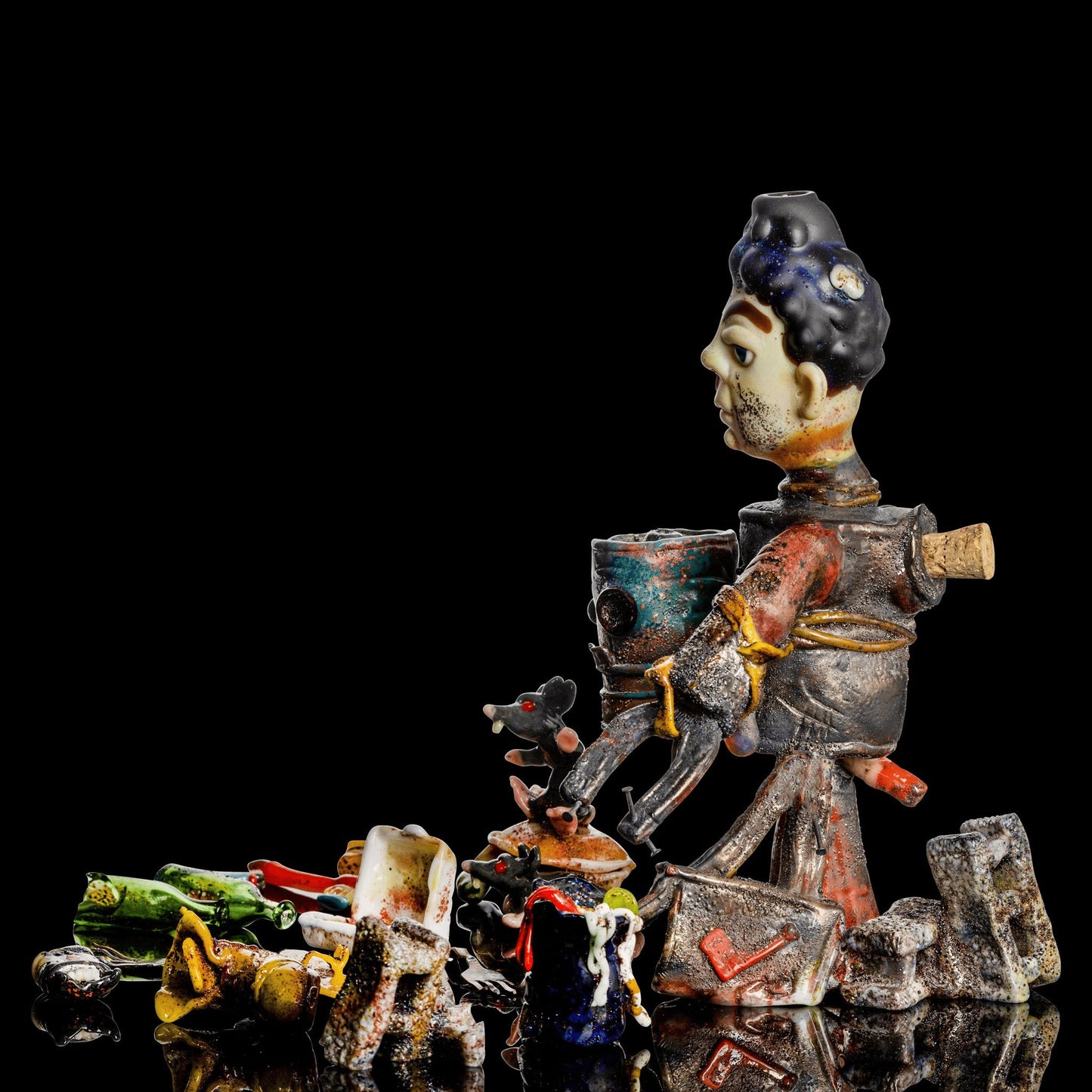 meticulously crafted art piece - Garbage Boy by Ethan Windy x Zii Glass (SCOPE 2022)