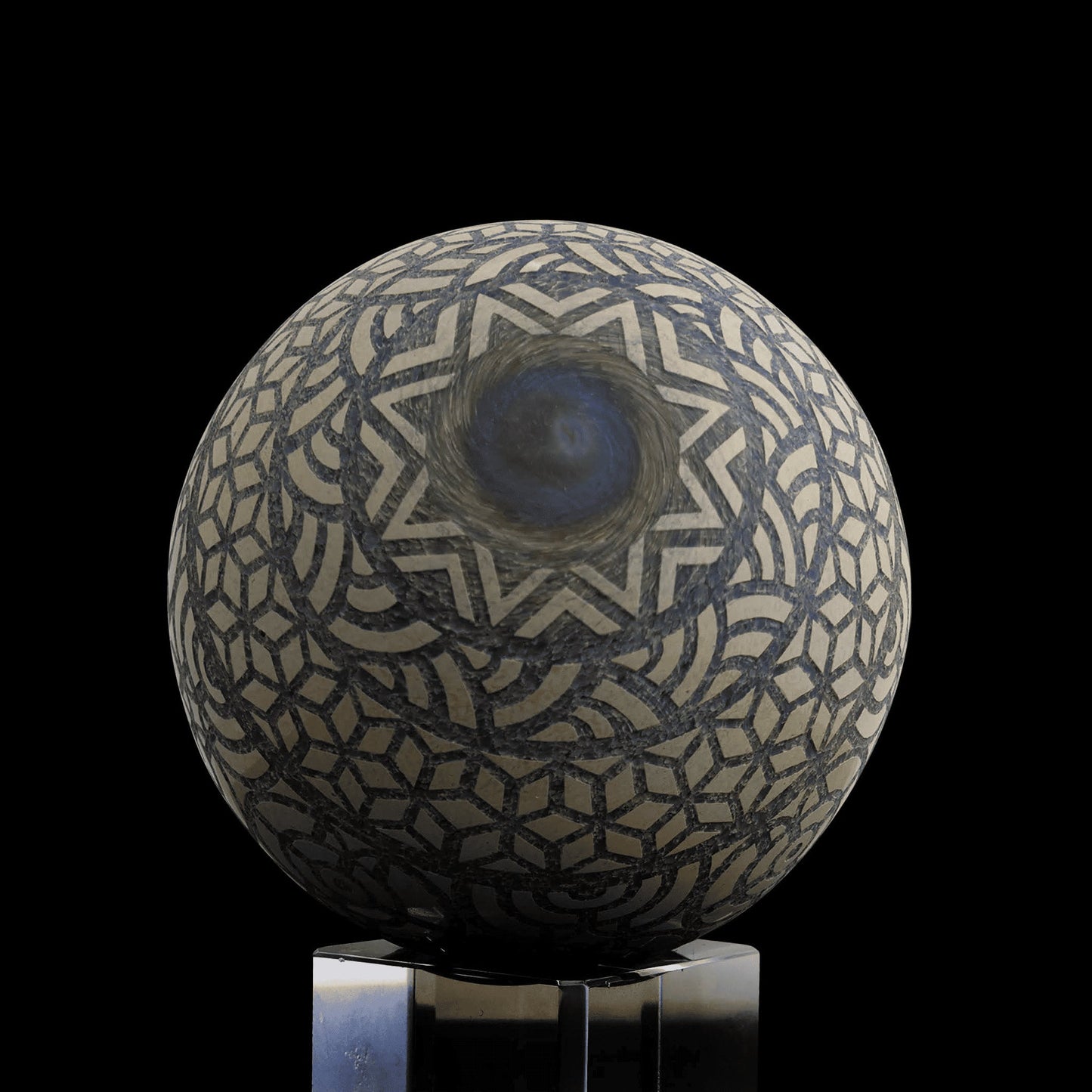 heady art piece - Geometric Pondering Orb by Artist Stylie (SCOPE 2022)