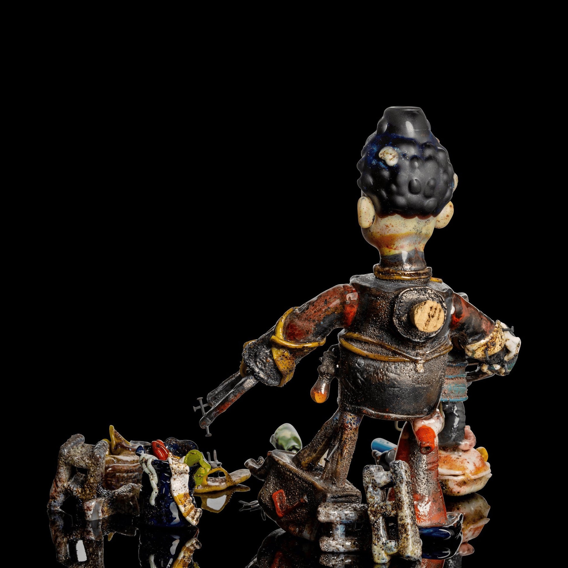 meticulously crafted art piece - Garbage Boy by Ethan Windy x Zii Glass (SCOPE 2022)