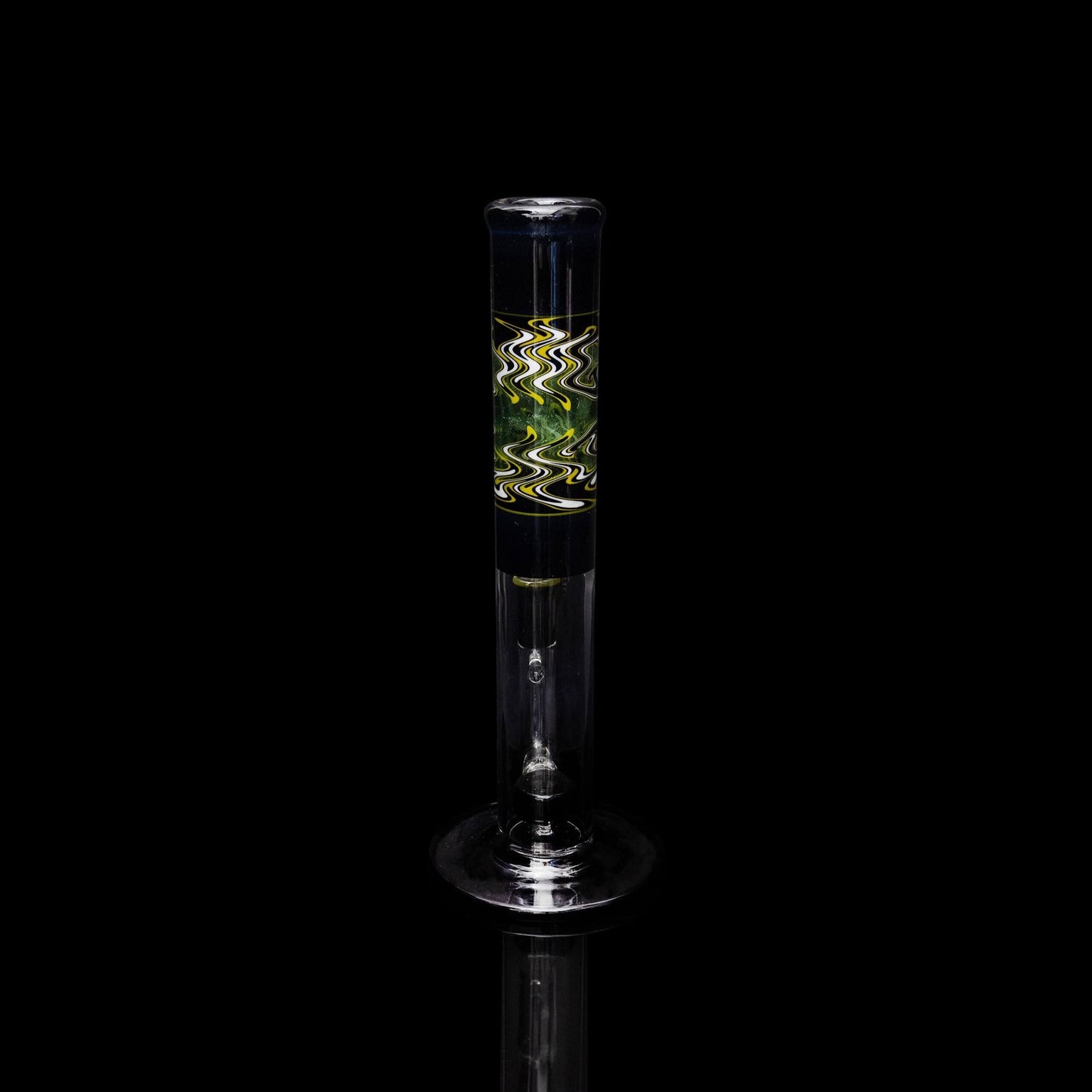 exquisite art piece - 12” Green and Black WigWag Straight Tube by Gobs Glass (2023 Release)