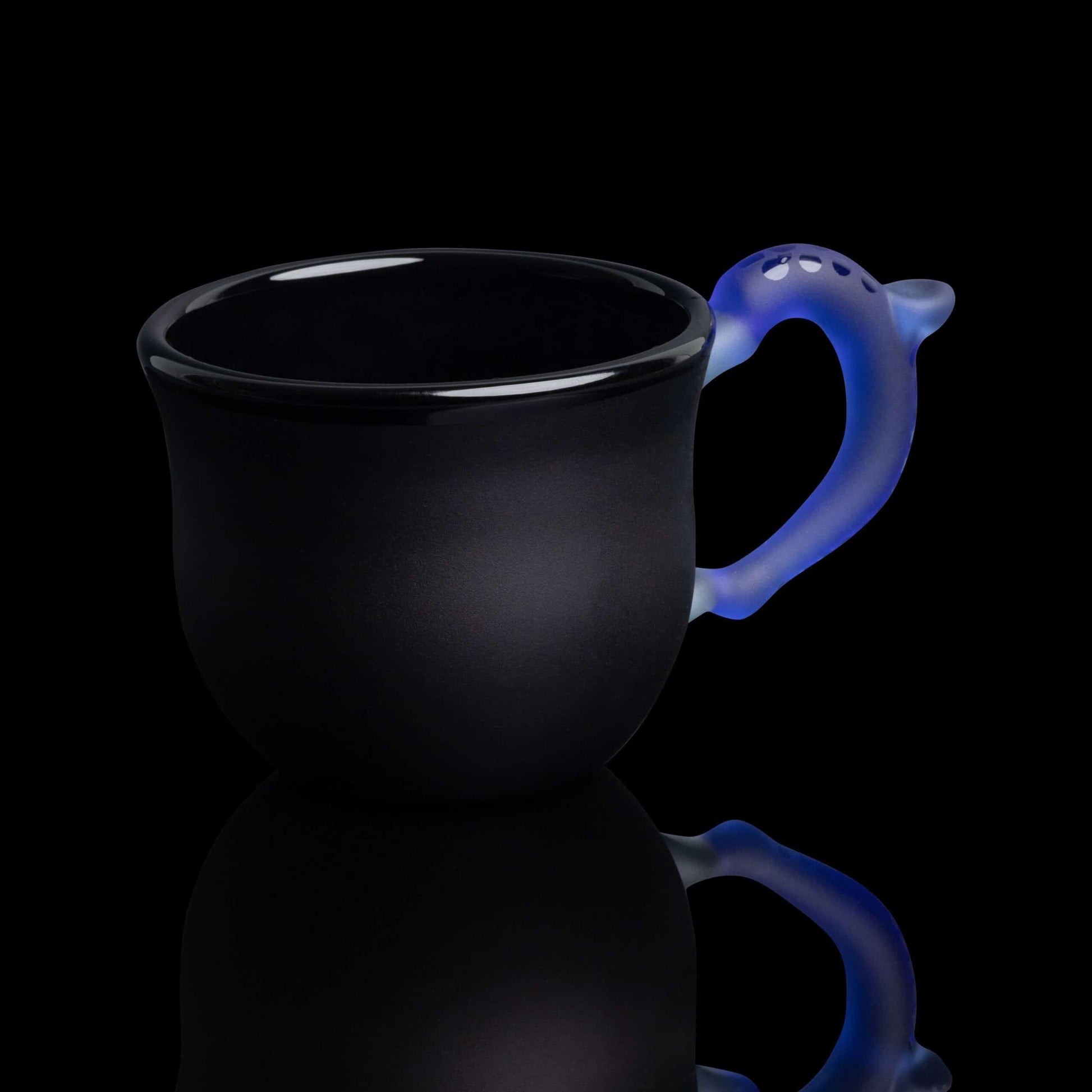 luxurious art piece - Black Teapot with Blue Handle & Cup Set by Jesse Whipkey (2023 Release)