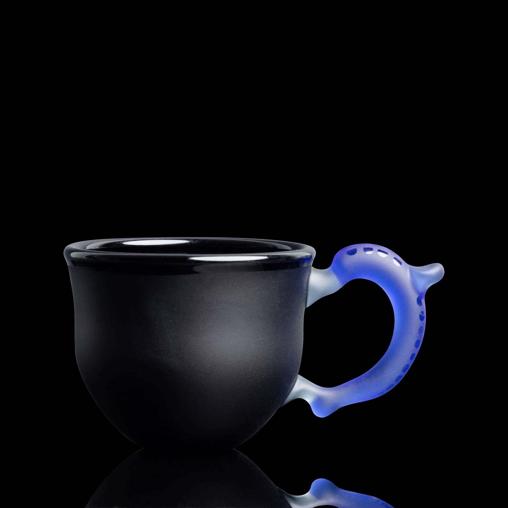luxurious art piece - Black Teapot with Blue Handle & Cup Set by Jesse Whipkey (2023 Release)