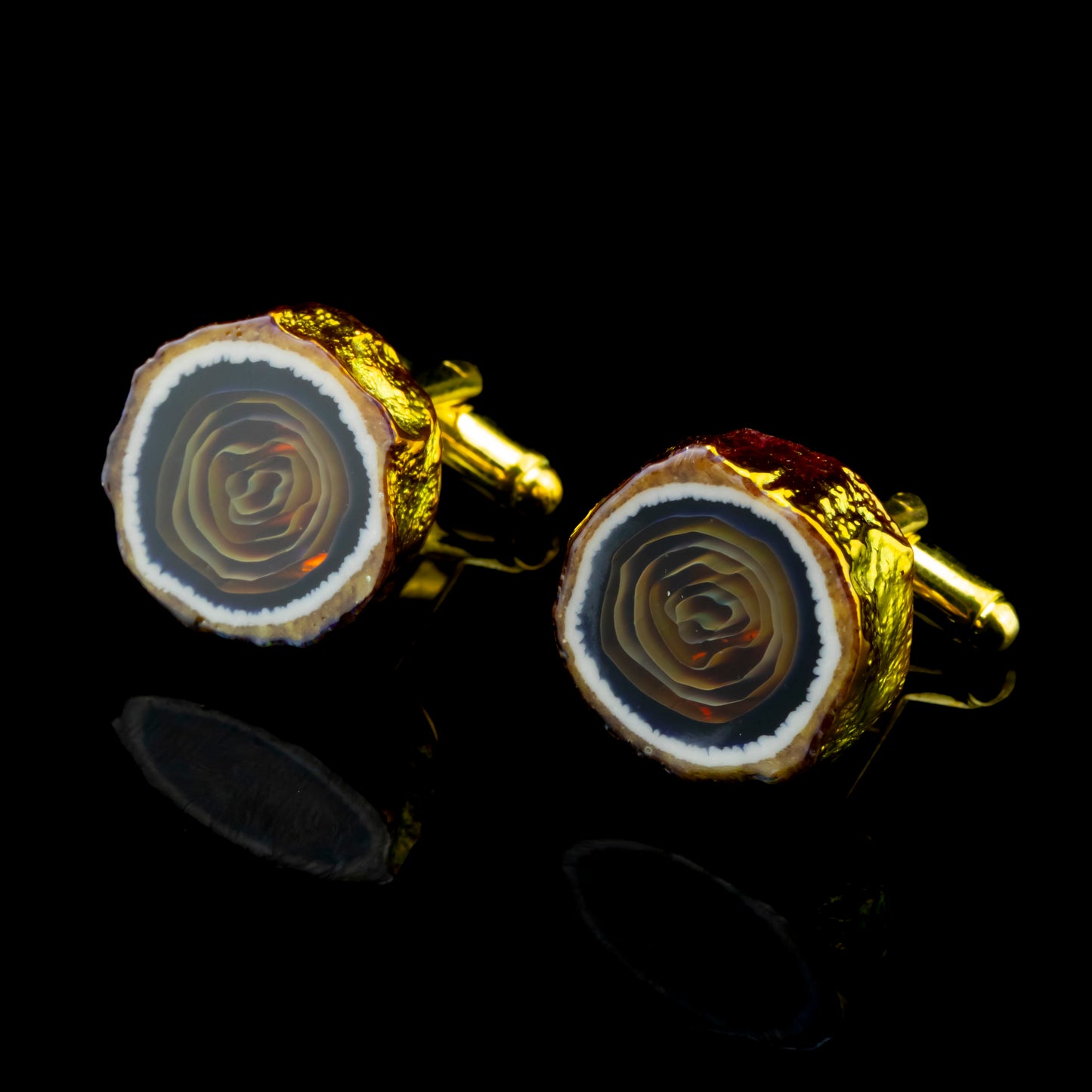 Golden Agate Cufflinks by Green T (2024)