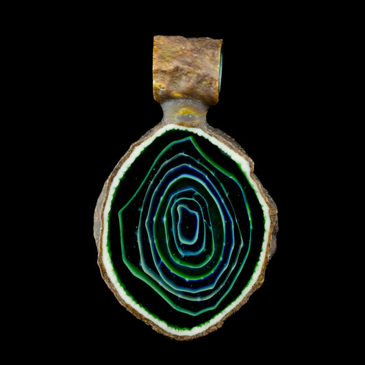 Green and Purple Stone Agate Slice by Green T (2024)