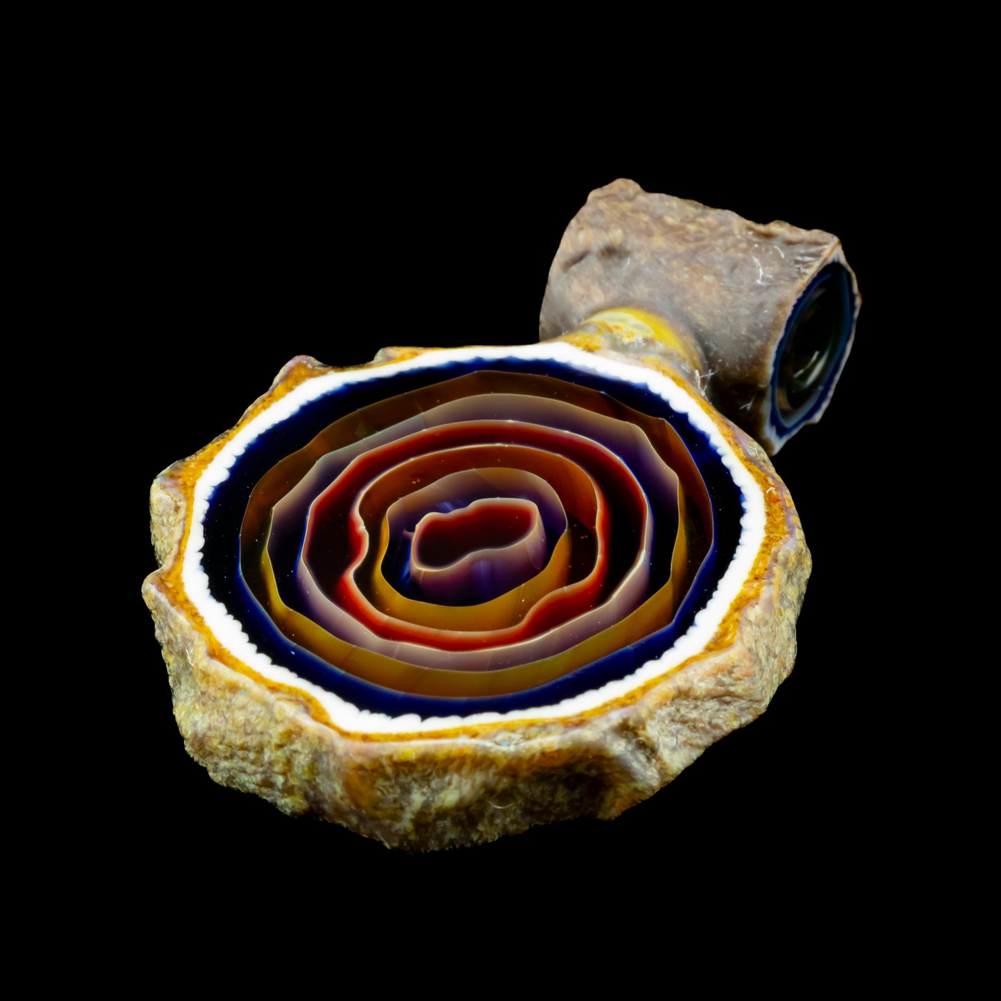 Blue and Red Stone Agate Slice by Green T (2024)