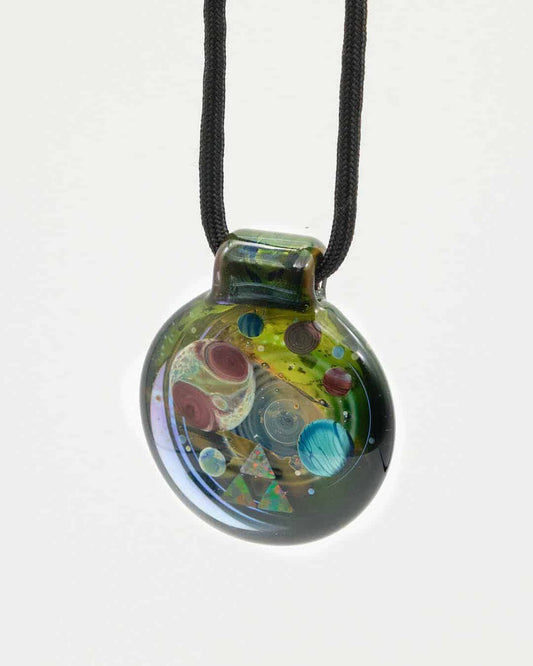 artisan-crafted glass pendant - Opalated Galaxy Pendant #1 by Jolex