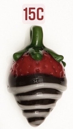 meticulously crafted glass pendant - (15C) Chocolate Strawberry Pendant by Gnarla Carla
