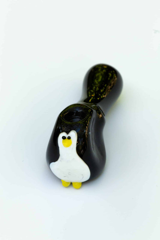 hand-blown design of the Penguin Spoon Pipe by Tammy Baller