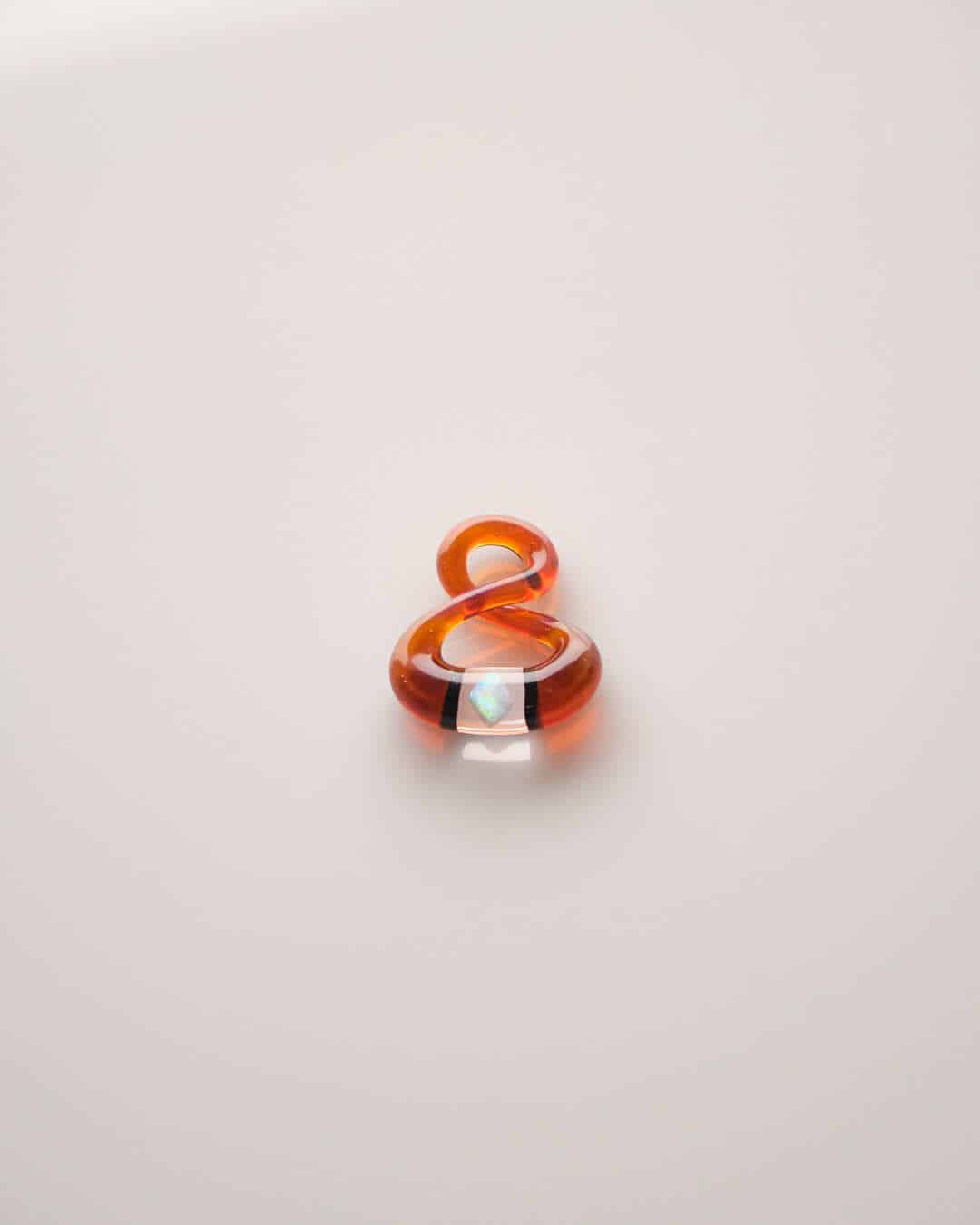hand-blown glass pendant - Amber Purple Mini Infinity Pendant by NateyLove
