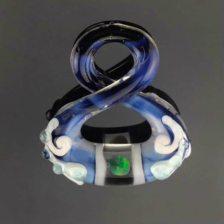 innovative glass pendant - Midnight Blue/White Collab Infinity Pendant by NateyLove & Lyric