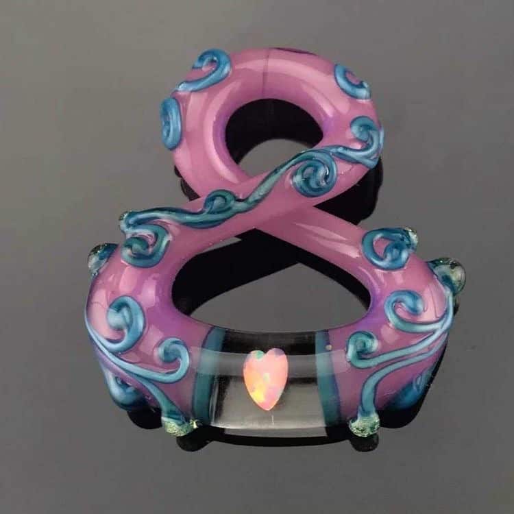 heady glass pendant - Pink/Blue Collab Infinity Pendant by NateyLove & Lyric
