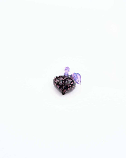 hand-blown glass pendant - (18C) Purple Reticello Peach w/ Pink Stem Pendant by Gnarla Carla