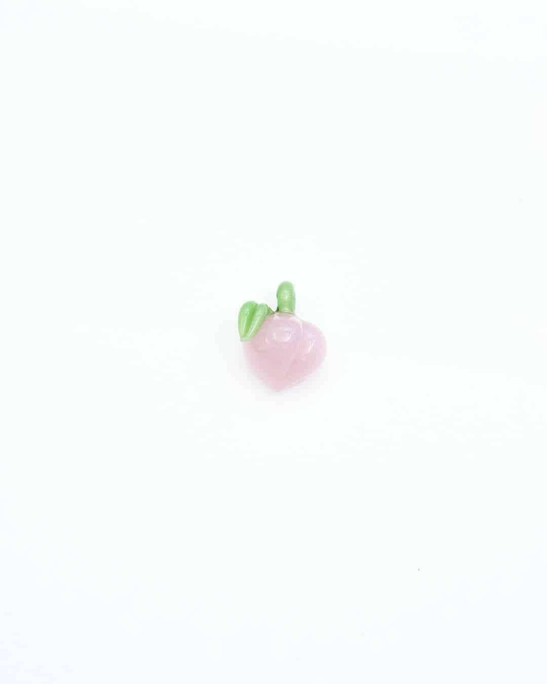 luxurious glass pendant - (9C) Pink Peach w/ Green Stem Pendant by Gnarla Carla