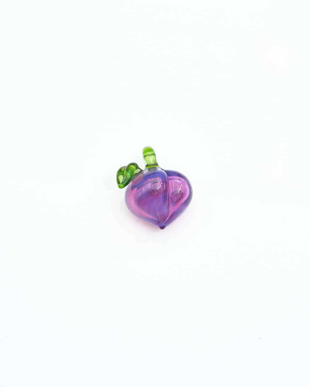 luxurious glass pendant - (41C) Purple Peach w/ UV Green Stem Pendant by Gnarla Carla