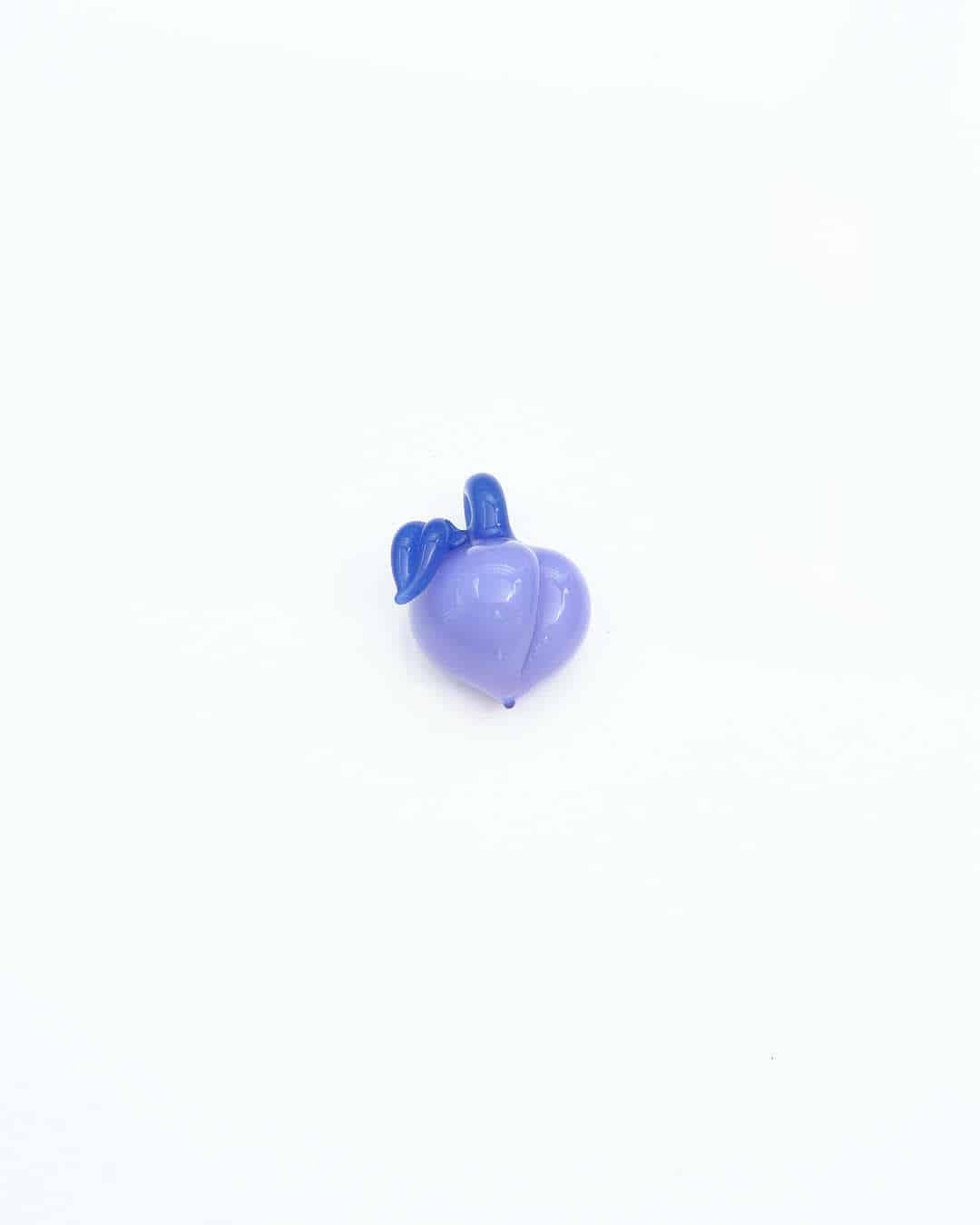 artisan-crafted glass pendant - (30C) Lavender Peach w/ Blue Stem Pendant by Gnarla Carla