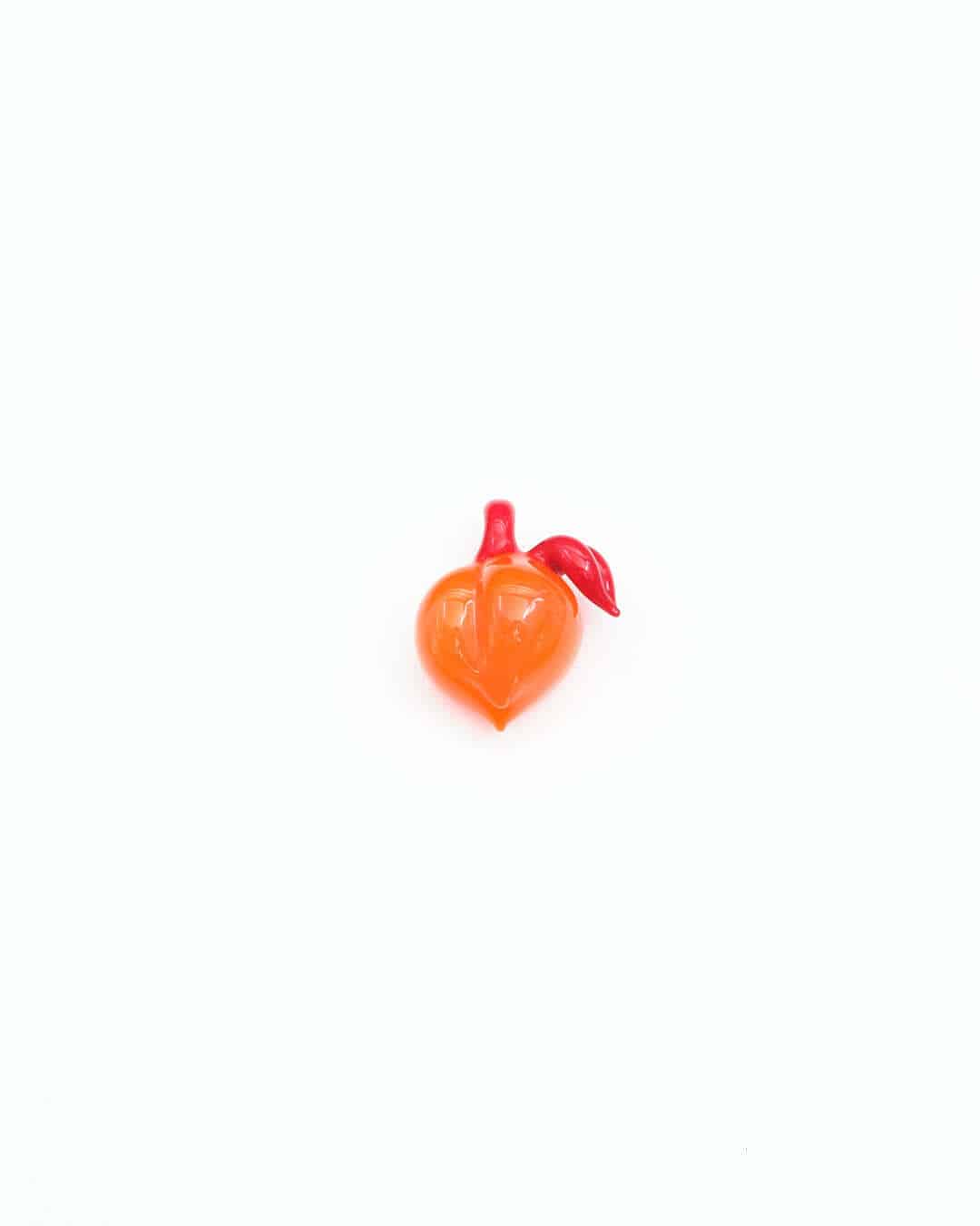 hand-blown glass pendant - (5C) Orange Peach w/ Red Stem Pendant by Gnarla Carla