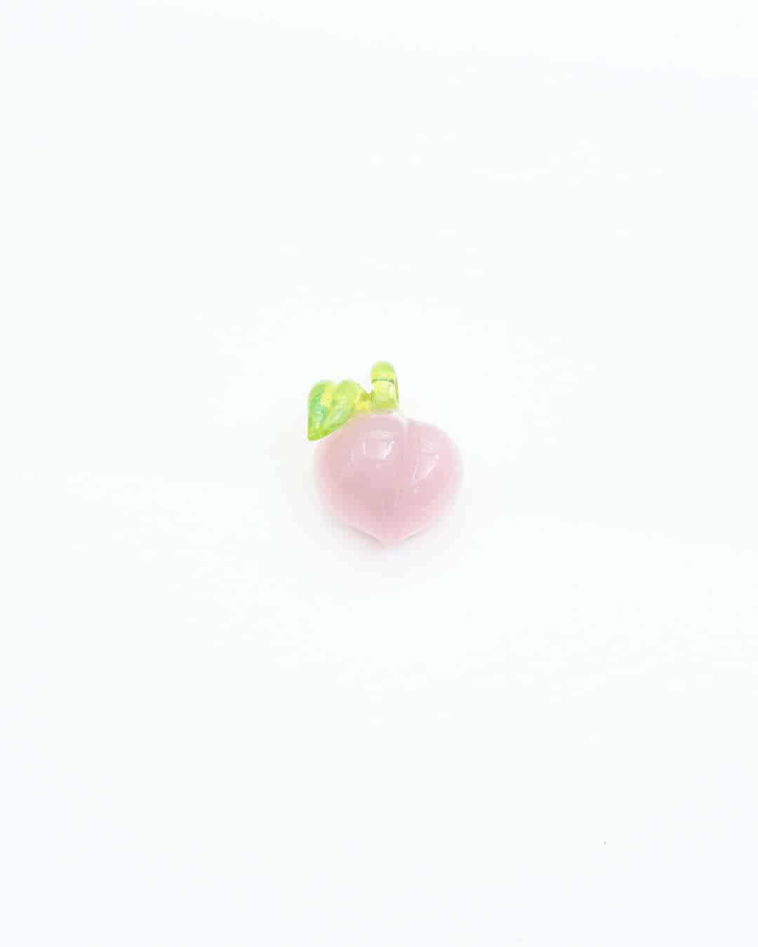 heady glass pendant - (12C) Pink Peach w/ Translucent Green Stem Pendant by Gnarla Carla