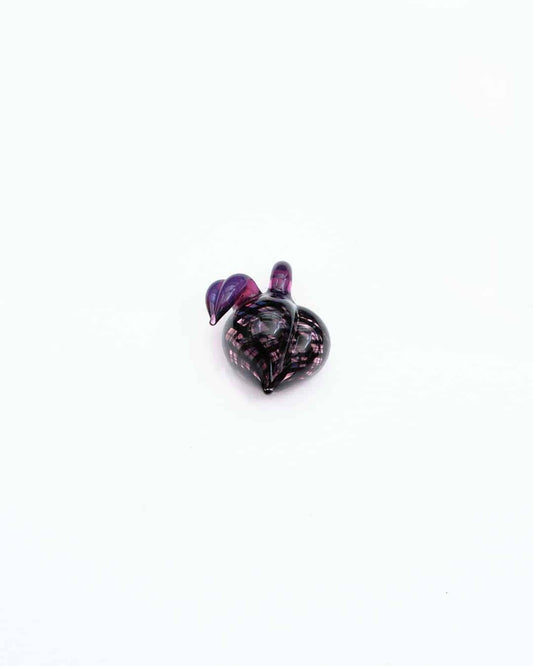 hand-blown glass pendant - (20C) Purple Reticello Peach w/ Dark Purple Stem Pendant by Gnarla Carla