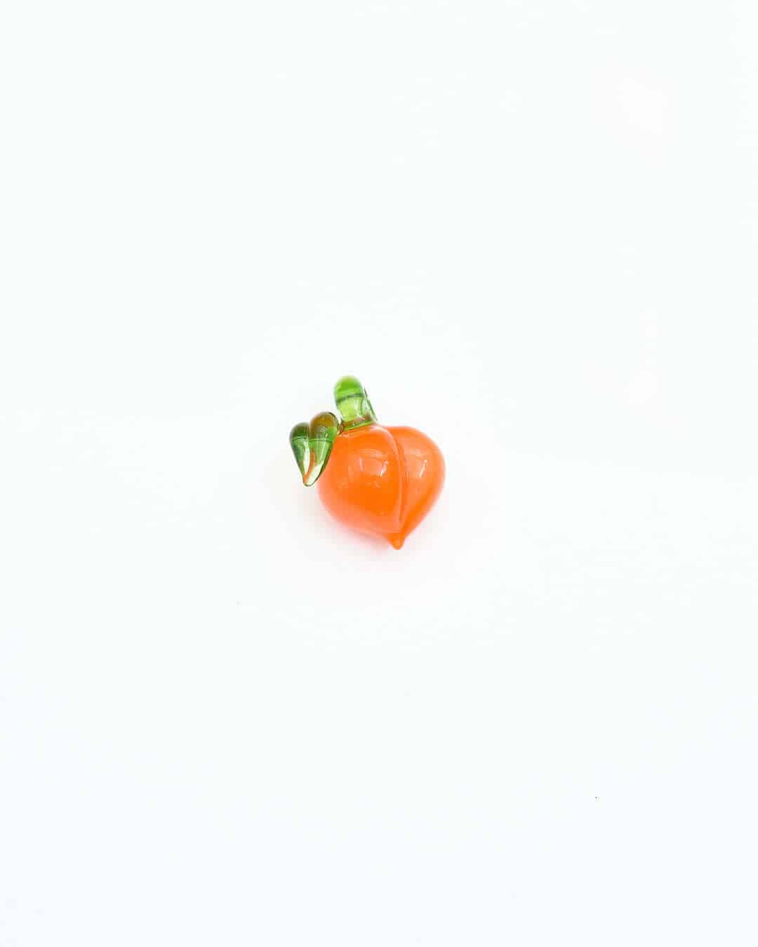 heady glass pendant - (39C) Orange Peach w/ UV Green Stem Pendant by Gnarla Carla