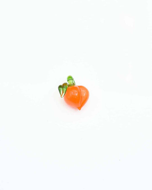 heady glass pendant - (39C) Orange Peach w/ UV Green Stem Pendant by Gnarla Carla