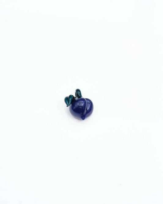 exquisite glass pendant - (29C) Dark Blue Peach w/ Turquoise Stem Pendant by Gnarla Carla