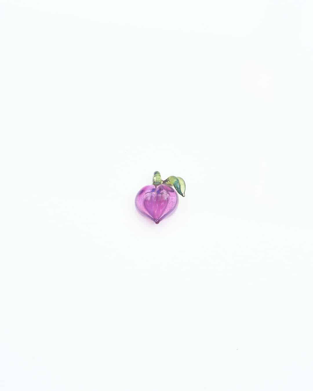 sophisticated glass pendant - (28C) Purple Peach w/ Green Stem Pendant by Gnarla Carla
