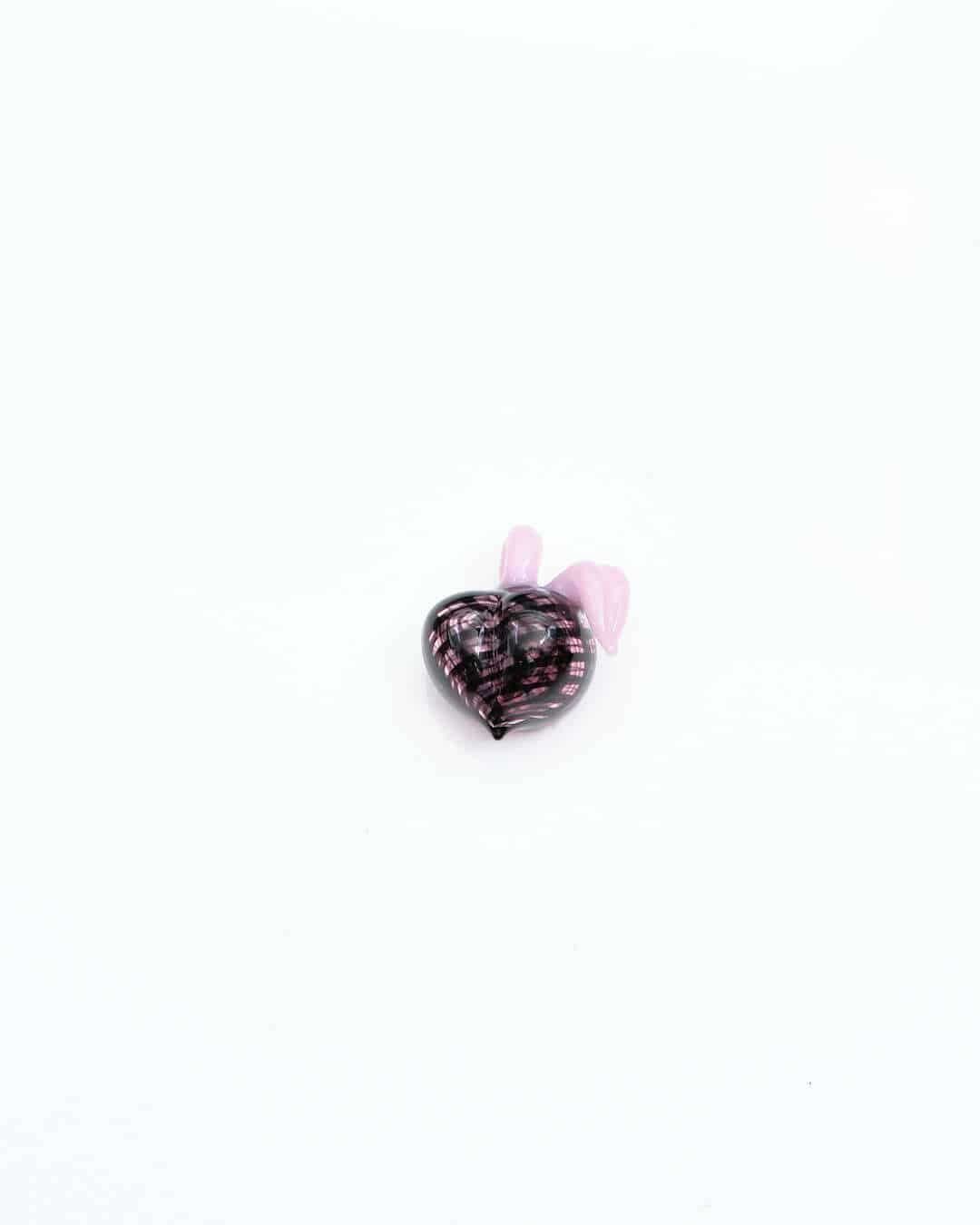 luxurious glass pendant - (24C) Pink & Black Reticello Peach Pendant by Gnarla Carla