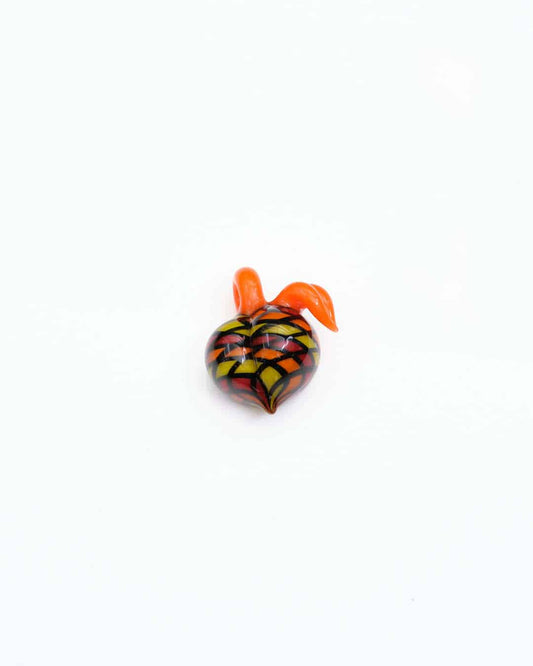meticulously crafted glass pendant - (23C) Red/Orange/Yellow Reticello Peach Pendant by Gnarla Carla