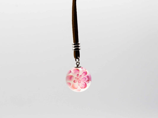 exquisite glass pendant - (CS2) Small White Cherry Blossom Pendant by ColorWorks