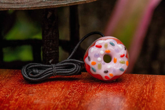 heady glass pendant - (SK6) Strawberry Frosted &amp; Sprinkled Donut Collab Pendant by KGB &amp; Scomo Moanet