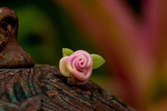 luxurious glass pendant - Pink/Yellow Rose Pendant by Sakibomb