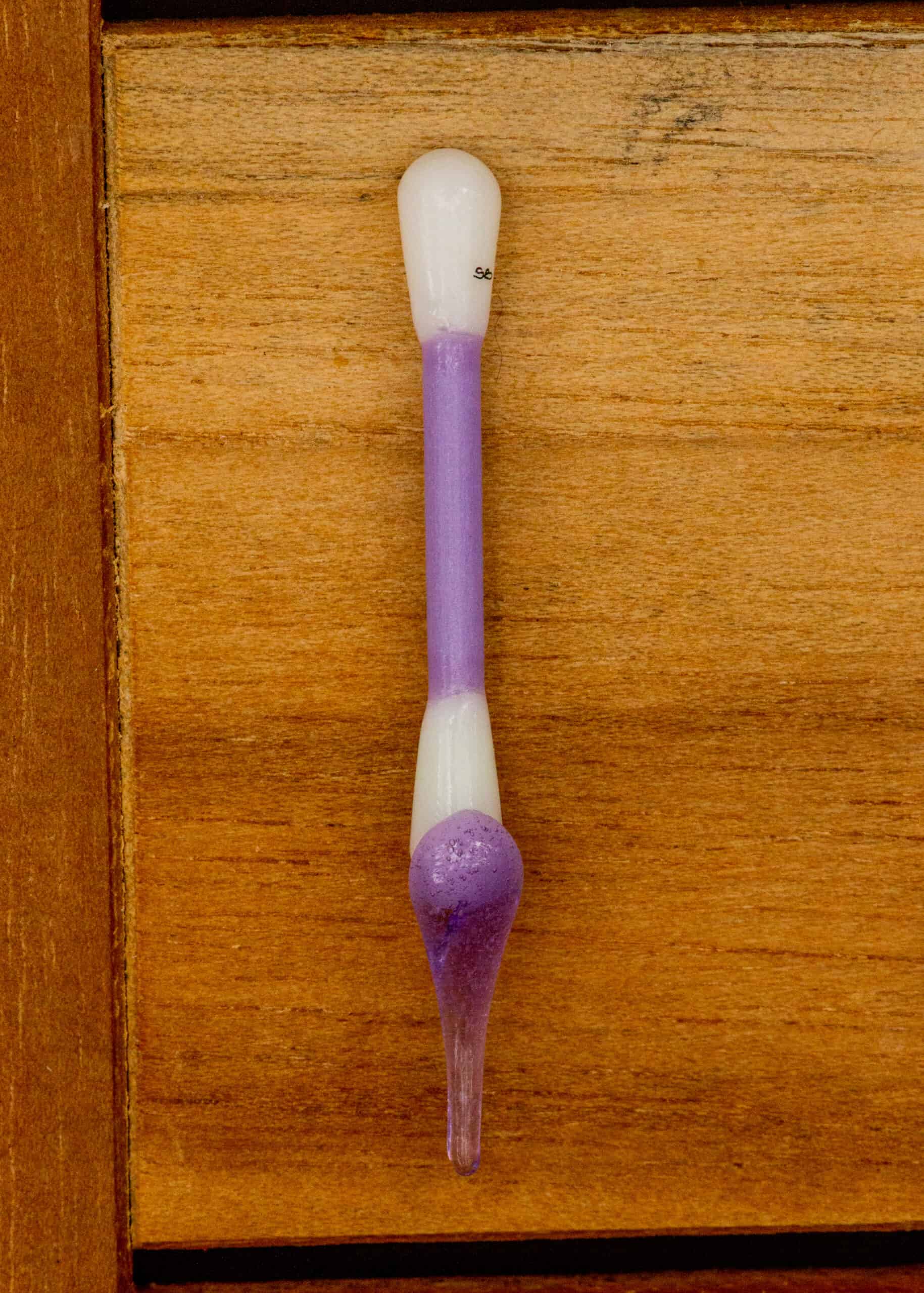 hand-blown art piece - Purple Lollipop Tiny Q Tip Dabber by Sakibomb